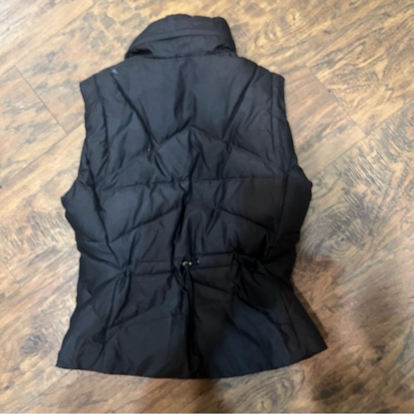 Esprit Y2K brown puffer vest pockets high neck, hidden hood, button/zip close, M - Picture 9 of 16